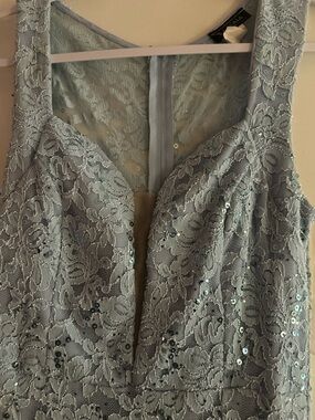 Prom dress,Scala Light Blue Lace Sequin Bodice Dress